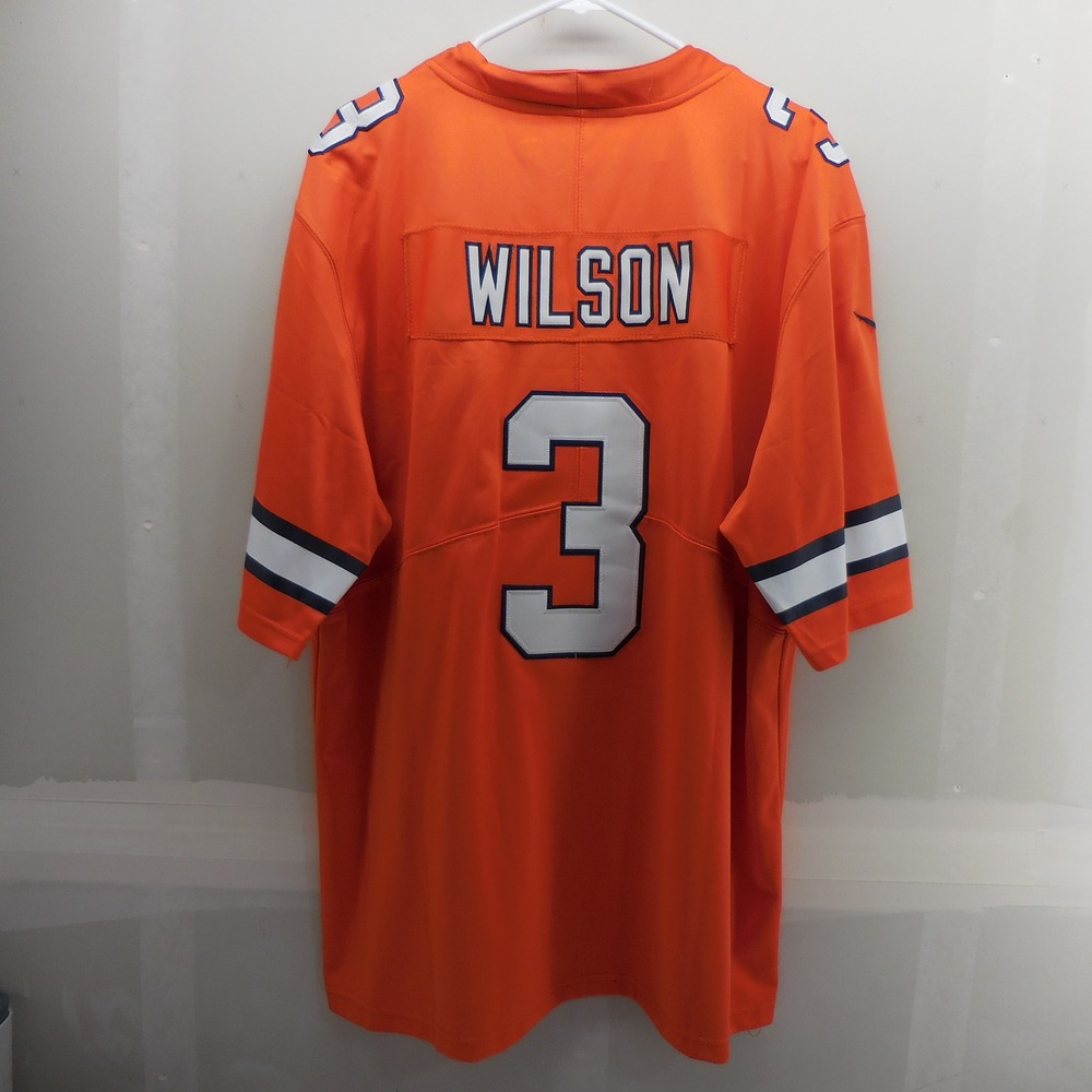 Nike Denver Broncos Russell Wilson 3 NFL Jersey Orange Mens XXL On Field‎